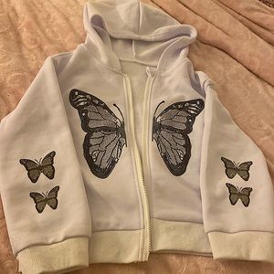 Shein Butterfly Girls Zip Up